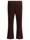 Needles Poly Smooth Logo Boot-cut Pants In Burgundy