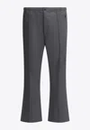 Needles Boot-cut Twill Pants And Elastic Waistband In Gray