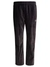 Needles Velvet Trousers With Elastic Waistband And Side Stripes In Brown