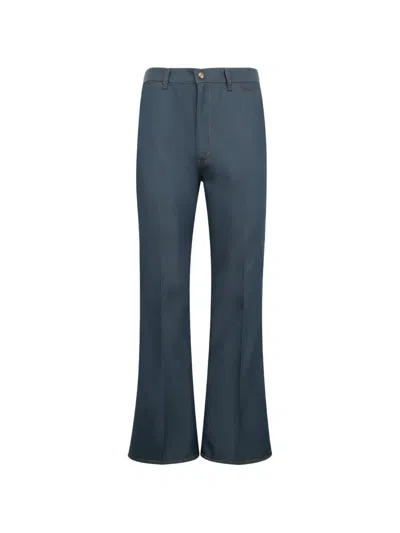 Needles Boot-cut Twill Trousers In Blue