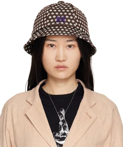 Needles Brown Bermuda Bucket Hat In A-polka Dot