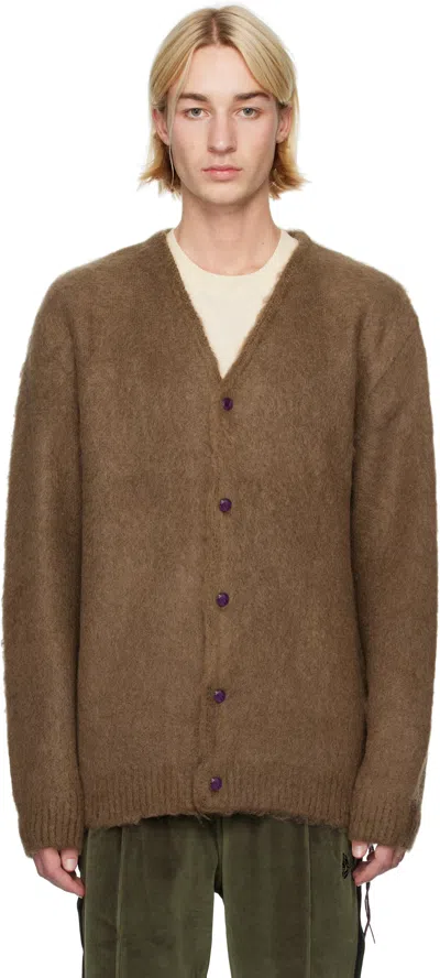 Needles Brown Ep Mohair Cardigan In B-brown