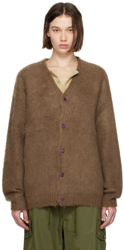 Needles Brown Ep Mohair Cardigan In B-brown