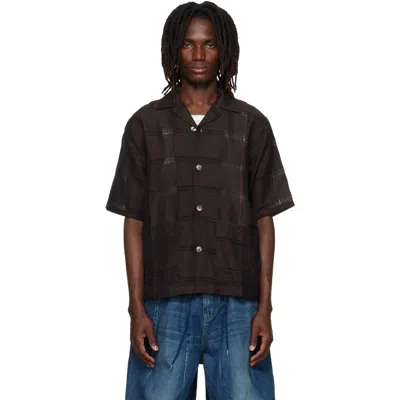 Needles Brown Plaid Jacquard Cabana Shirt In Multi