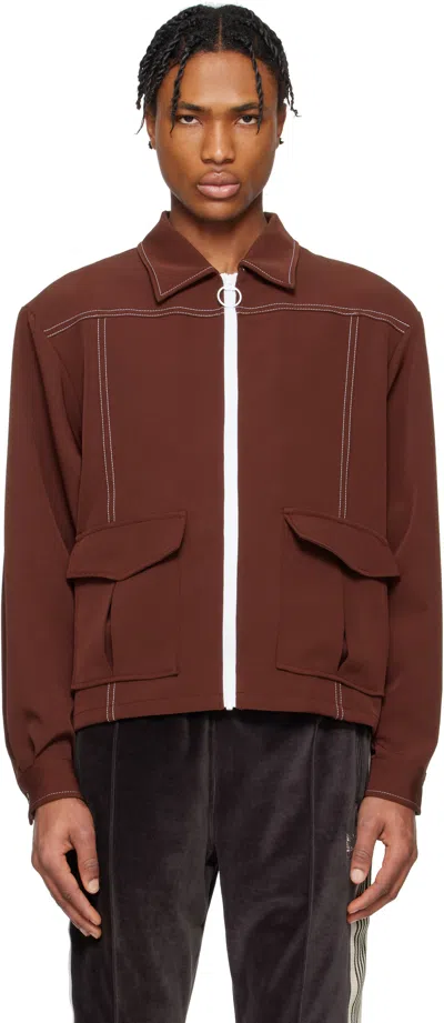Needles Brown Stitched Sport Jacket In A-brown