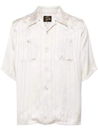 Needles Butterfly-embroidered Shirt In Neutrals