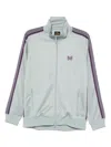 Needles Webbing-trimmed Logo-embroidered Tech-jersey Track Jacket In Green