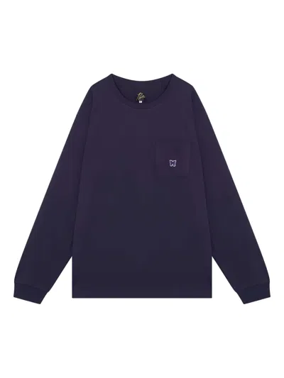 Needles Butterfly-embroidered T-shirt In Purple