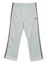 Needles Straight-leg Webbing-trimmed Logo-embroidered Tech-jersey Track Pants In Green