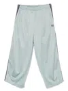 Needles Straight-leg Webbing-trimmed Logo-embroidered Tech-jersey Track Pants In Green