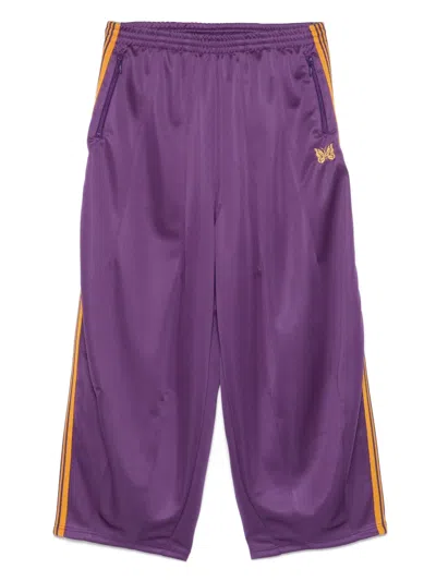 Needles Butterfly-embroidered Track Pants In Purple