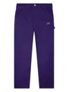 Needles Butterfly-embroidered Twill Trousers In Purple