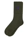 Needles Butterfly-embroidered Wool Socks In Green