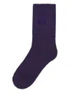 Needles Butterfly Embroidered Wool Socks In Blue