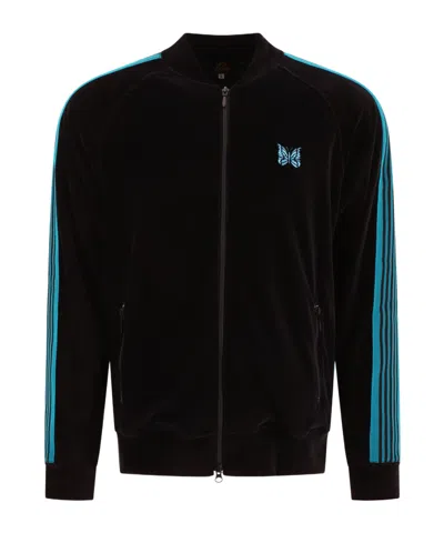 Needles Butterfly Embroidered Zip-up Track Jacket In Black