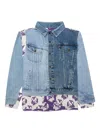 Needles Butterfly-print Denim Jacket In Blue