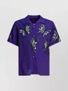 Needles Butterfly Print Short Sleeves Spread Collar Shirt