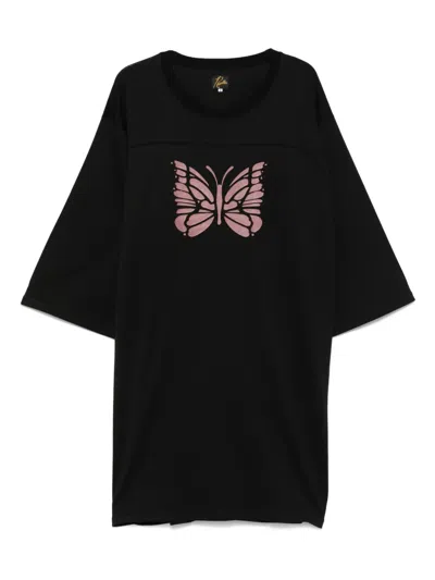 Needles Butterfly-print T-shirt In Black