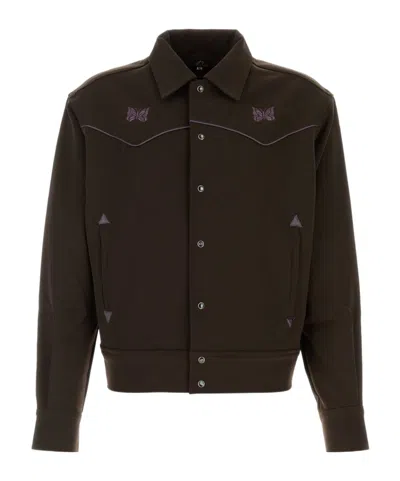 NEEDLES BUTTERFLY-EMBROIDERED PIPED JACKET