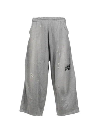 Needles Butterfly-embroidered Track Pants In Gray