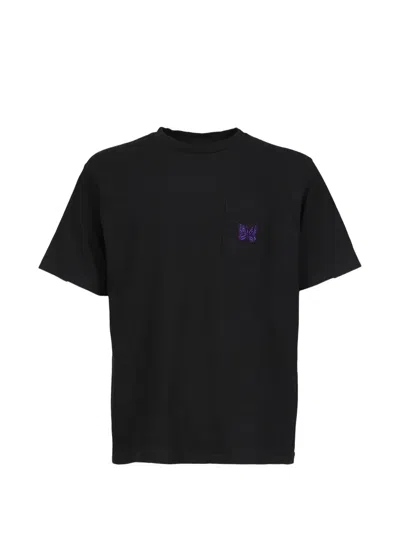 Needles Butterfly-embroidered T-shirt In Black