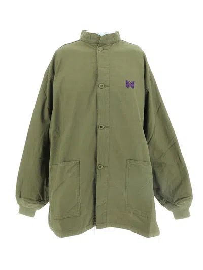 Needles Button Down Army Shirt In Green