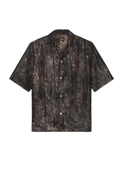 Needles Cabana Shirt Bright Cloth Uneven Dye In Black