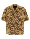 Needles "floral Oasis" Embroidered Short Sleeve Shirt In Brown