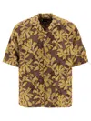 Needles "floral Oasis" Embroidered Short Sleeve Shirt In Brown