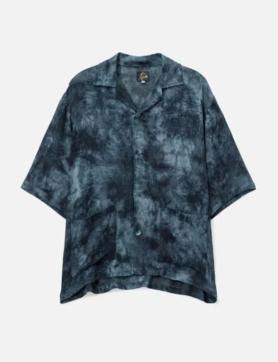 Needles Cabana Shirt - Mesh Jacquard / Uneven Dye In Blue