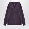 Needles Viola Mohair Cardigan Elbow Patches In Purple