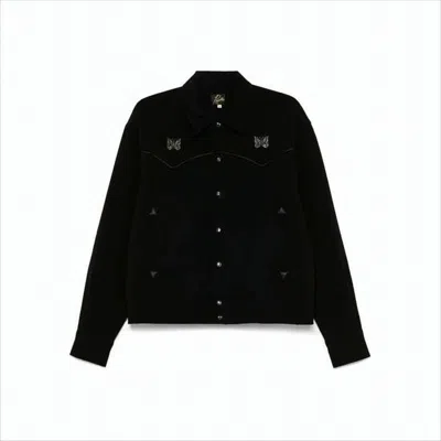 NEEDLES CASUAL BLACK JACKET WITH CLASSIC COLLAR