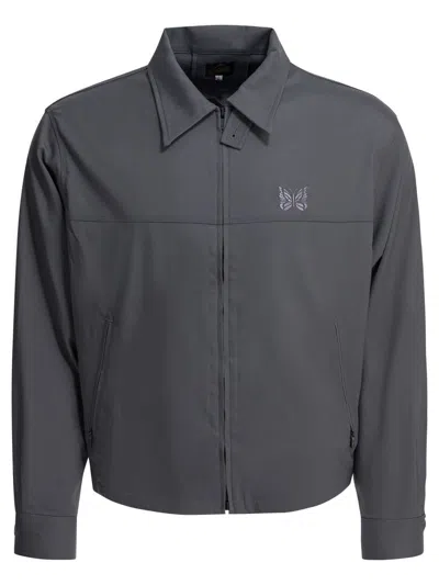 Needles Embroidered-logo Calvary Twill Jacket In Green