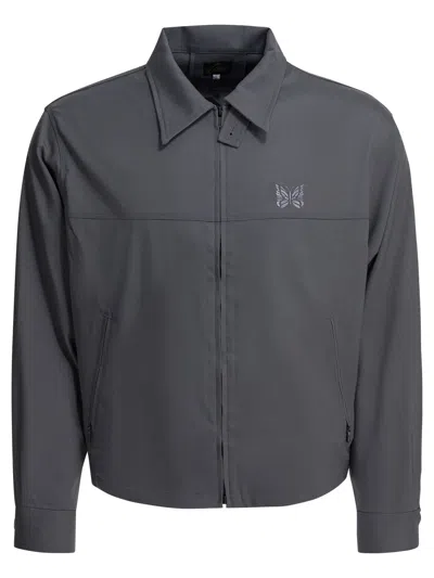 Needles "cavalry Twill" Overshirt Jacket In Gray