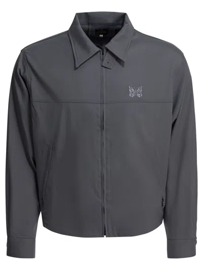 Needles "cavalry Twill" Overshirt Jacket In Gray