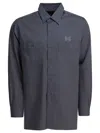 Needles Twill Shirt Featuring Button-down Collar In Gray