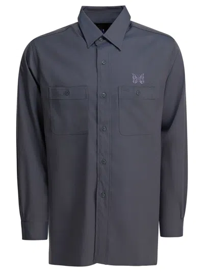 Needles "cavalry Twill" Shirt In Gray