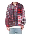 Needles Red Check Pattern Patchwork Shirt