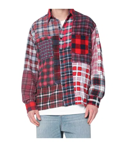 NEEDLES CHECK PATTERN PATCHWORK SHIRT