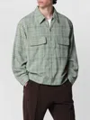 Needles Checked Jacket Collared Neck Chest Pockets In Green