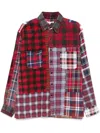 Needles Red Check Pattern Patchwork Shirt In Red