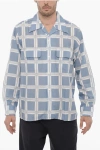 NEEDLES CHECKED SHIRT WITH DOUBLE BREAST POCKET AND BUTTERFLIES PRIN