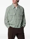 Needles Checked Jacket Collared Neck Chest Pockets In Green