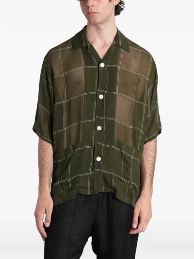 Needles Check-print Shirt In Green