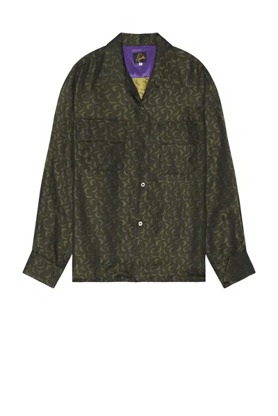 Needles Khaki Classic R/pe Crescent Shirt In A-green