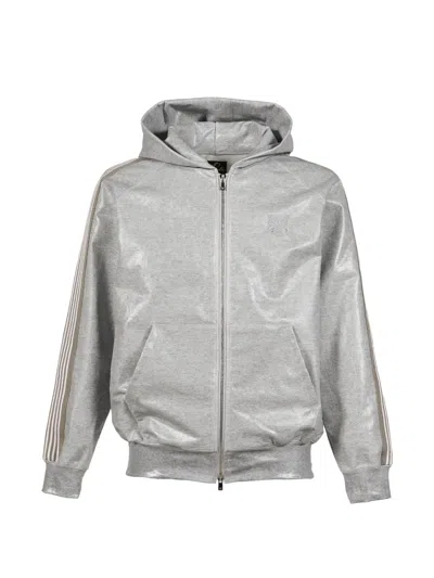 Needles Coated Butterfly-embroidered Hoodie In Gray