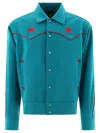 Needles Cowboy Butterfly-embroidered Jacket In Blue