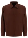Needles Sport Overshirt With Elasticated Cuffs And Hem In Brown