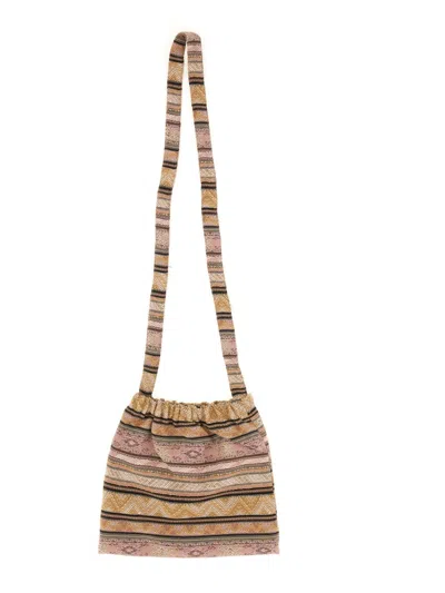 Needles Cotton Canvas Shoulder Bag In Pink