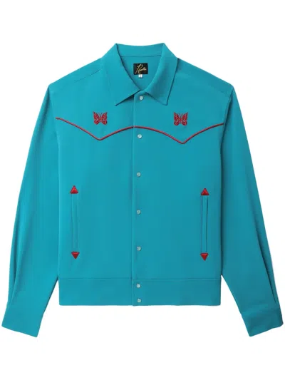 Needles Cowboy Butterfly-embroidered Jacket In Blue